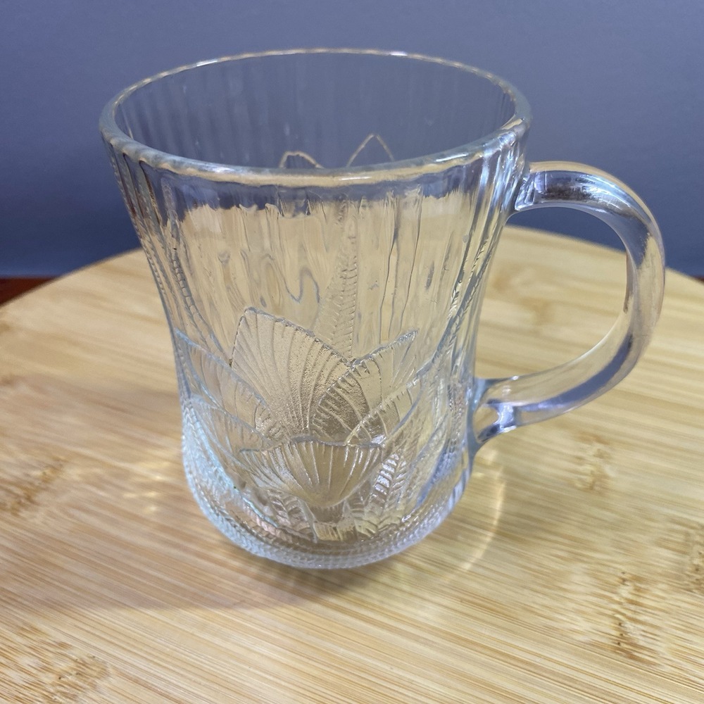 Vintage Arcoroc Canterbury Crocus Glass‎ Coffee Tea Cup Mug France